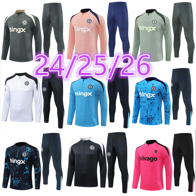 Chelseaa25 26 ENZO CFC football jersey sportswear MUDRYK HAVERTZ CHILWELL STERLING 2024 2025 CFC men's and children's football long sleeved suit zipper training suit