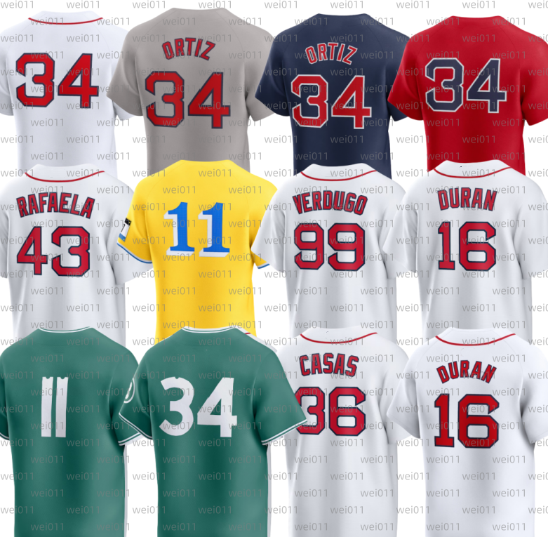 Red Sox Baseball Jersey David Ortiz Roman Anthony Masataka Yoshida Triston Casas Ceddanne Rafaela Connor Wong Jarren Duran ALEX BREGMAN TREVOR STORY Nick Sogard