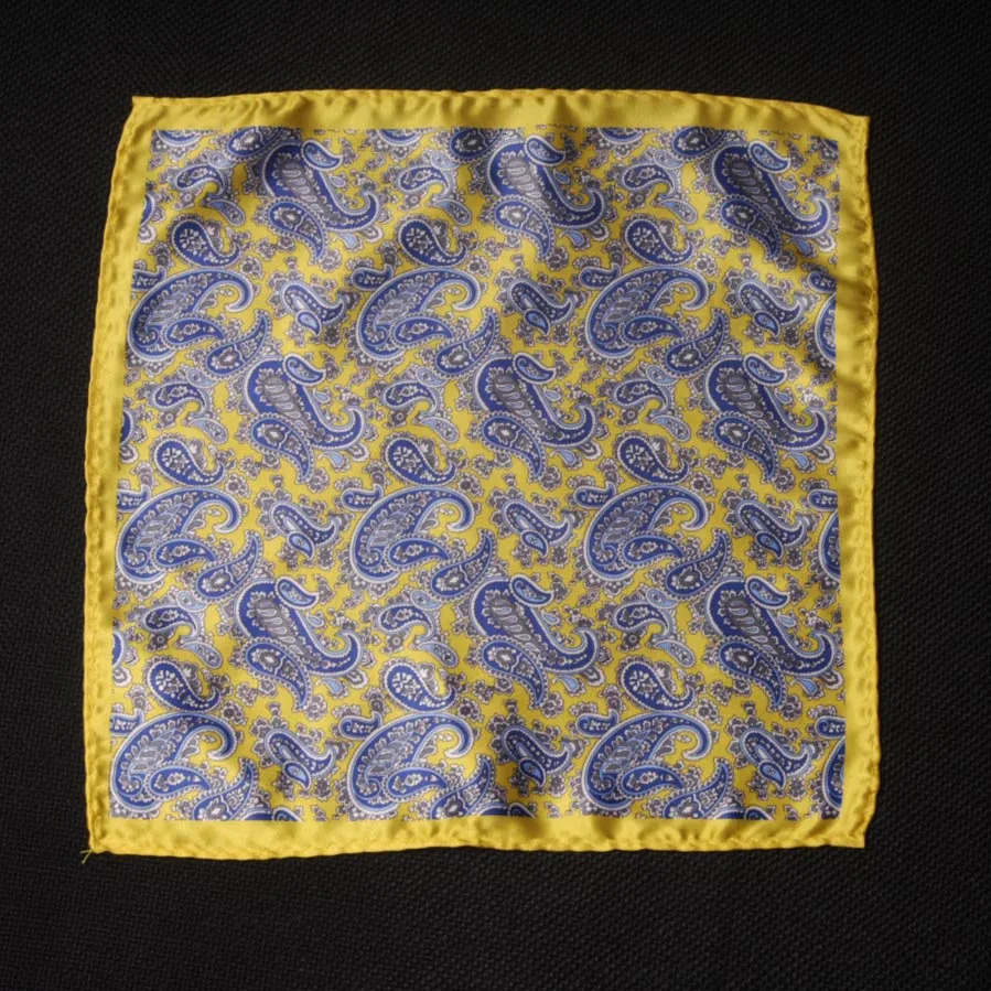 y Mens Handkerchief Silk Accessories Hanky Pocket Squared Scarf Paisley Polka Dots Party Wedding Prom 250917
