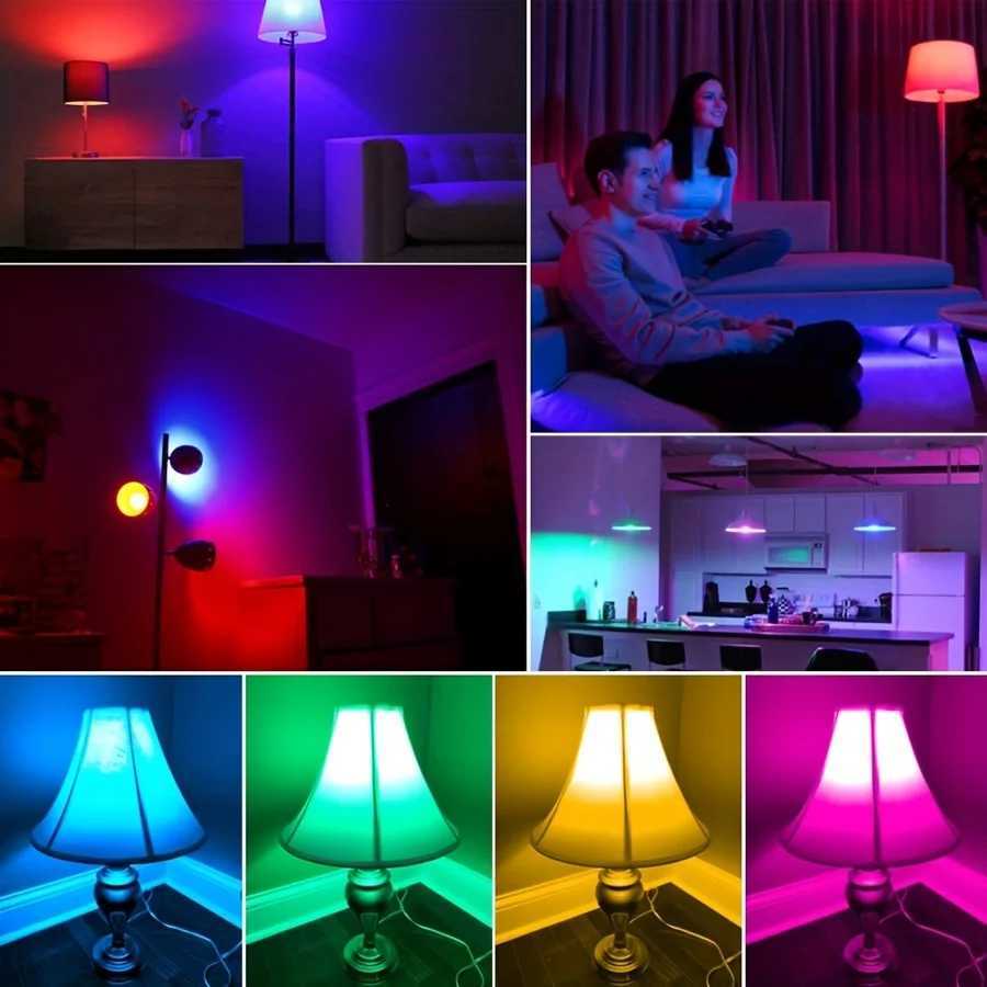 LED Light Bulbs AC 220V E27 RGB Bombillas Led Lamp IR Remote Control Changeable Colorful RGB White 7W 8W 9W Spotlight Led Bulb C250917