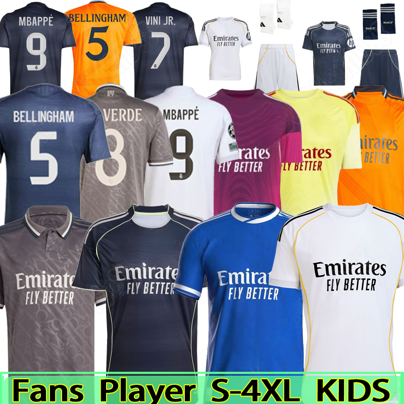 24 25 26 BELLINGHAM VINI JR soccer jerseys MBAPPE Tchouameni football kits REALS CAMAVINGA Rodrygo MODRIC MADRIDS men kids kit maillot de foot Arda Guler ARNOLD