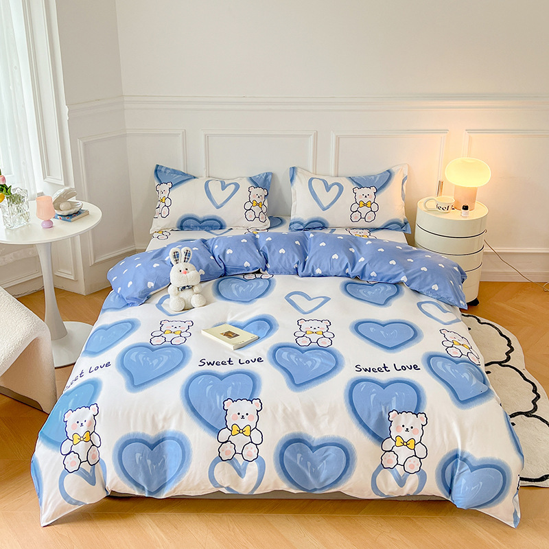 New Aloe Vera Cotton Sheet Set of Four for Student Dormitory and Apartment, Taiwan Bed Cover Quilt Shell