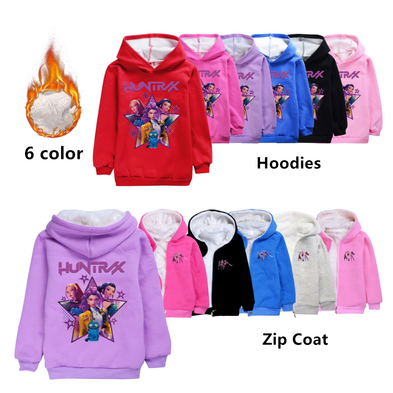 Autumn Funny Zip Up Sweatshirts Kpop Demon Hunters Hoodie Children Clothes Kid Girl Boy Sweatshirt Zipper Hoody Baby Casual Top
