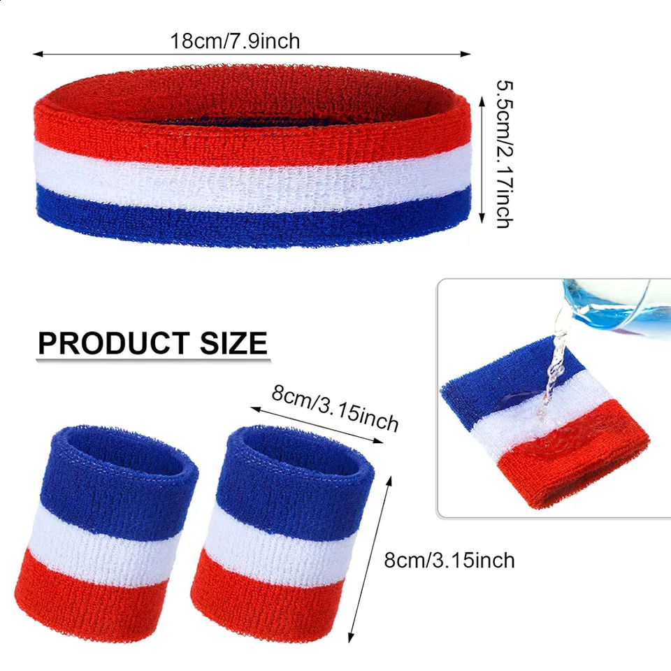 AOLIKES Sweat Band Headband Wristbands for Men Head Wrist Sweatband Set Ideal for Sports Athletics Event Workout Basketball 250916