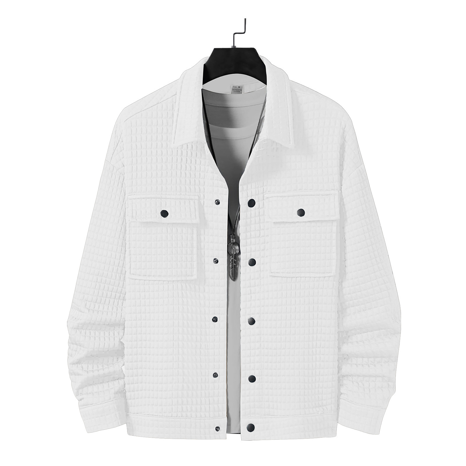 Fashionable Spring Autumn New Men's Casual Jacket Loose Fit Jacquard Checkered Shirt Style Coat EU Size: S-3XL