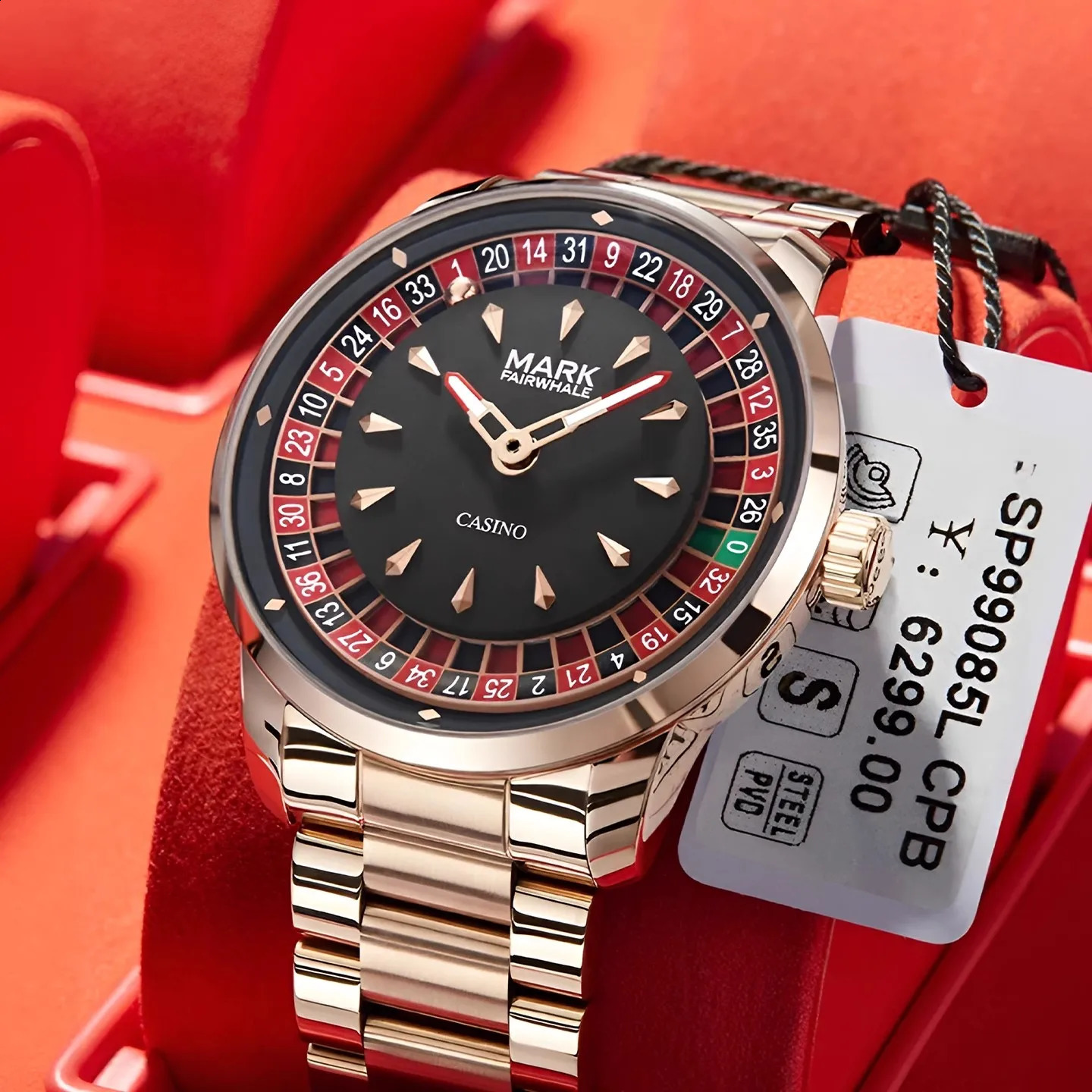 Mark Fairwhale 5031 Men Funny Quartz Watch recessed wheel n Arabic numerals Rotating Dial Roulette Clock Hombre Reloj 250916