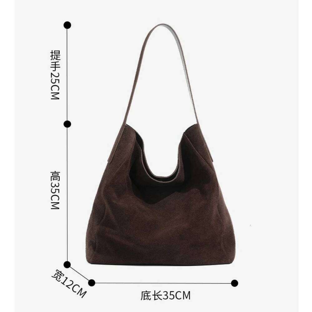 Designer bag 52 Customized for Individuals Large Capacity Winter Tote High Class Matte Suede Wool Women Handbag Coffee Kakhi Travel Shoulder Bag