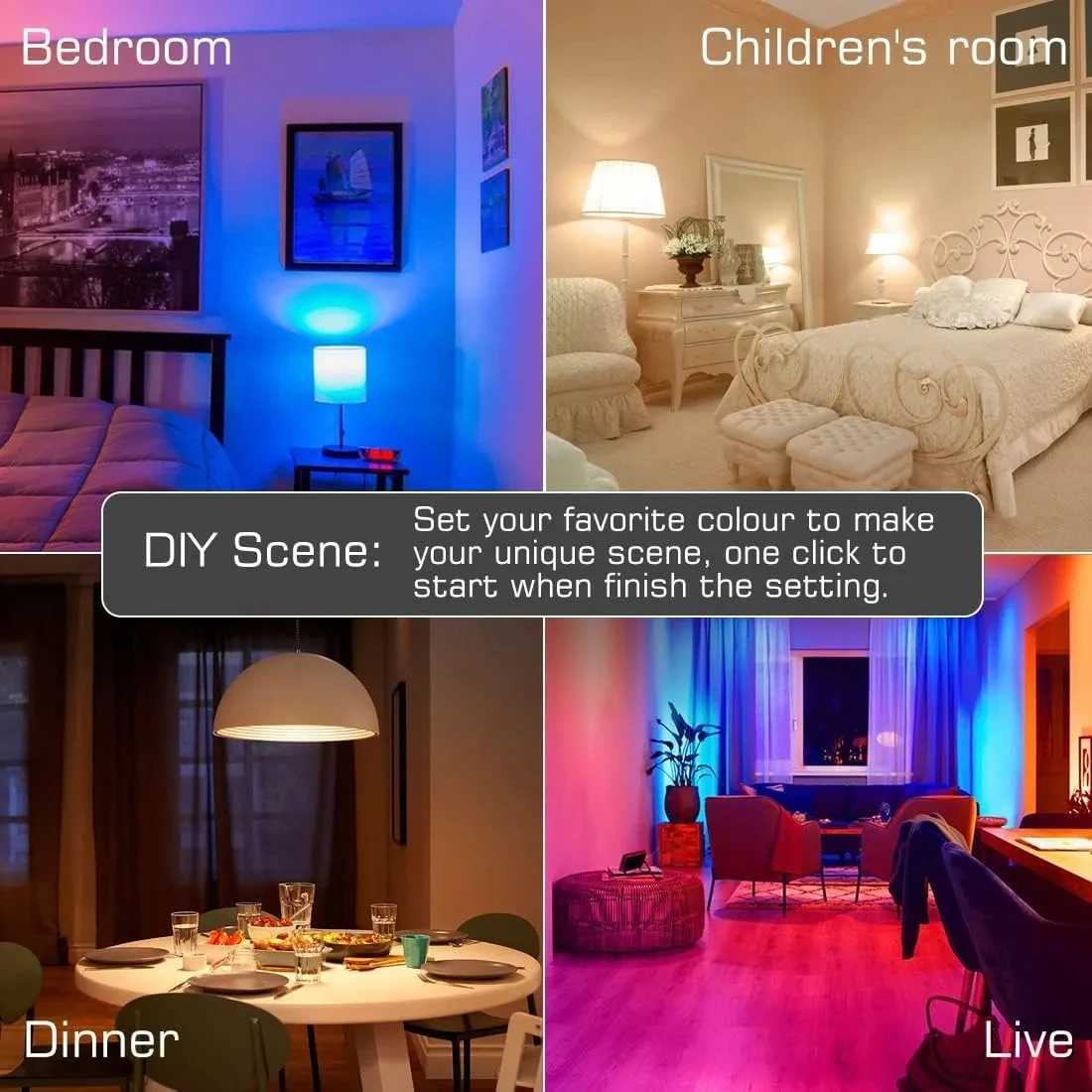 Tuya Smart Bluetooth LED Light Bulbs Smart Life APP E27 85265V 9W BT Lamp with Remote Group Control for Bedroom Decor C250917