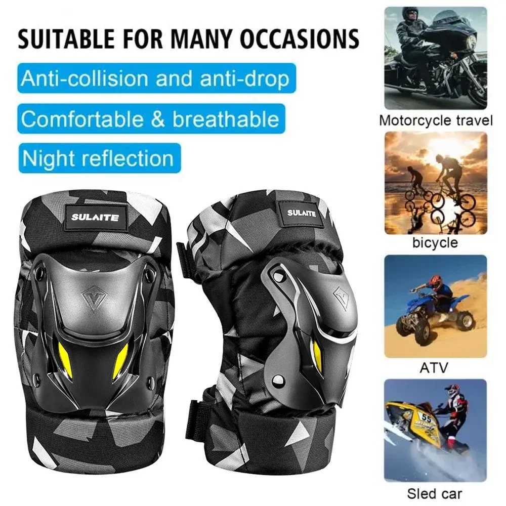 Fashion Motorcycle Kneepad Fluorescence Moto Elbow Knee Pads Motocross Racing Protective Gear Protector Guards Kit Accessories J250917