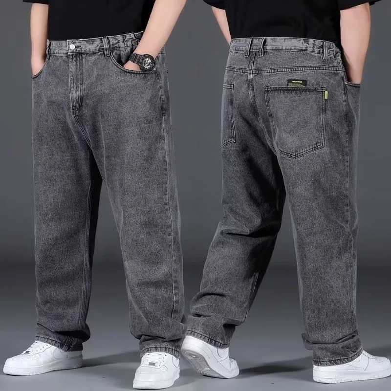 Oversize Jeans for Man Male Jeans Pants Denim Pants Mens Jean Big Size Baggy Y2k Mens Cargo Black New Wide Leg TrousersZ250917