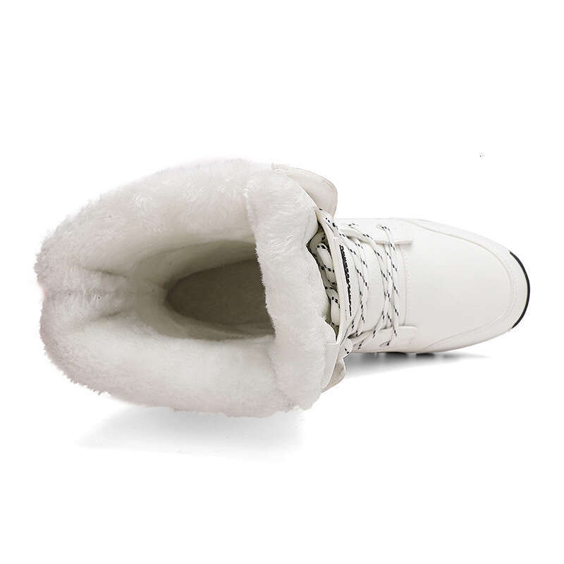 New Designer Boots Middle Boots Women's Shoes Winter Rain Boots High Top Lace-Up Thick-Soled Waterproof Fashion Outdoor Hiking Snow Boots