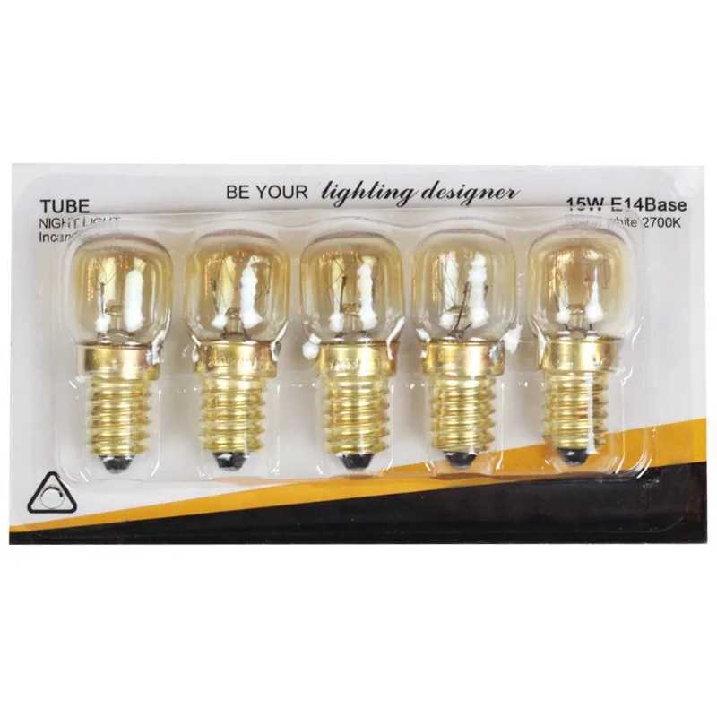 5pcs 220V E14 300 Degree High Temperature Resistant Microwave Oven Bulb Cooker Lighting Bulb 15W 25W Gold Silver C250917