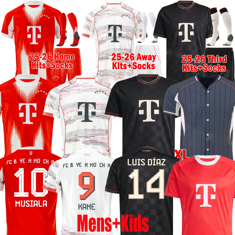 25 26 KANE OLISE soccer jerseys 125-Year Anniversary BAYERNS MUNICH SANE KIMMICH UPAMECANO MULLER COMAN DAVIES MUSIALA 2025 2026 football shirt Men Kid kits
