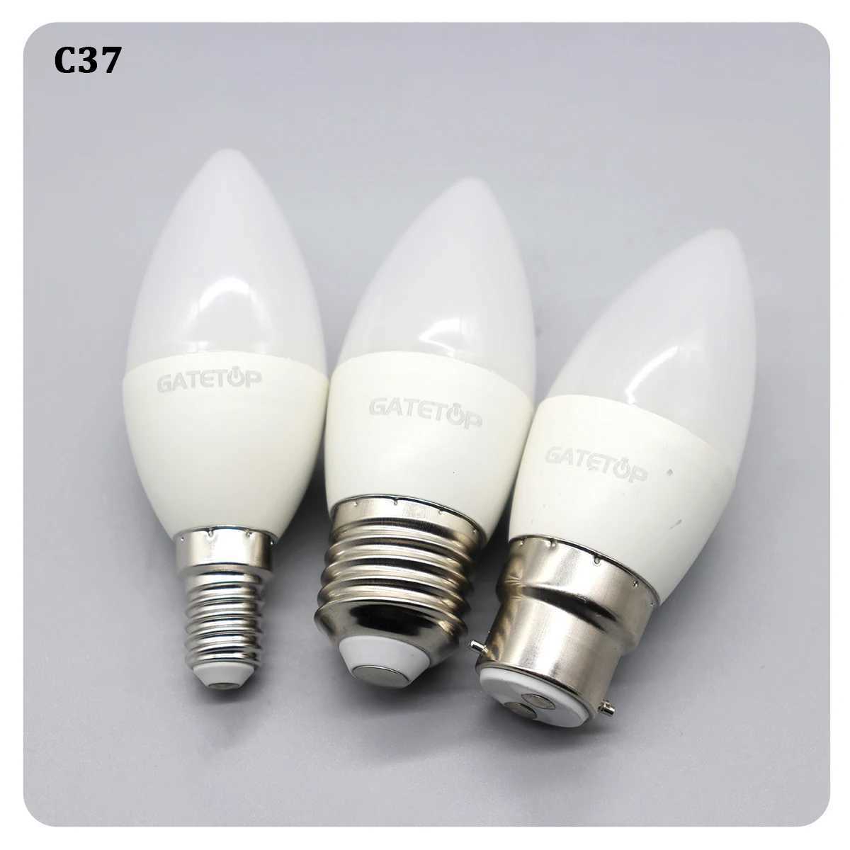 4pcs Led Candle Bulb C37 E14 E27 B22 220V Energy Saving Lamp 3W 5W 6W 7W Led Chandelier Light for Home Decoration C250917