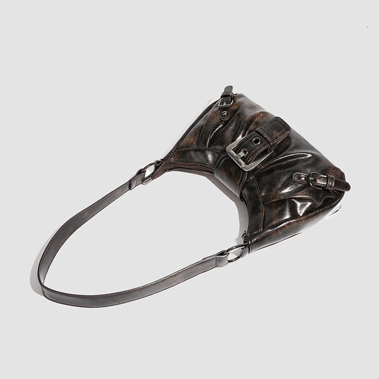 New retro fashion spicy girl women design s shoulder bag cool motorcycle bag commuting armpit bag autumn new designer bag women s handbag