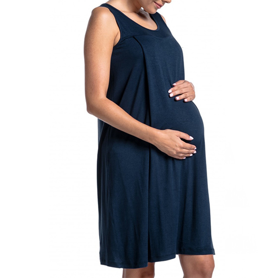 Maternity Wear Hospital Maternity Pajamas Solid Color Breastfeeding Dress Comfortable 250904