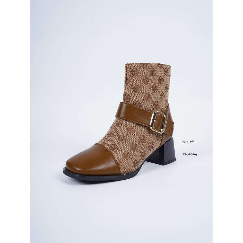 Designer Boots Chunky Heel Fashion Ankle Boots Designer Womens 2025 Autumn Winter New Elegant Comfortable Women Fashion Versatile Pattern Thick Winter