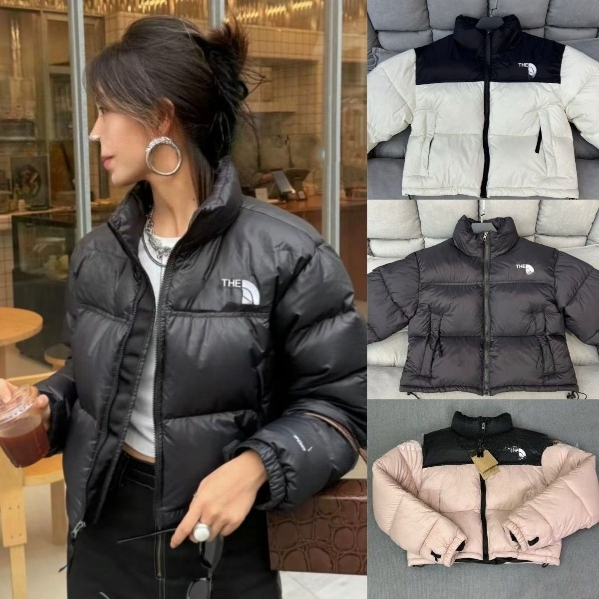 Womens puffer jacket coats designer women Short jacket classic embroidered men's and women's stand up collar warm jacket bread jacket thickened loose couple jacket