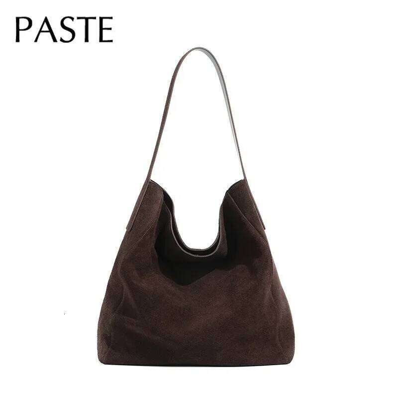 Designer bag 52 Customized for Individuals Large Capacity Winter Tote High Class Matte Suede Wool Women Handbag Coffee Kakhi Travel Shoulder Bag