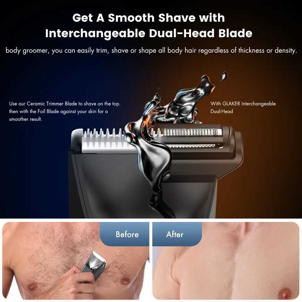 Manscape Trimmer for Men DualHead Pubic Electric Razor Groin Ball Shaver for Men IPX7 WaterproofGifts for Him Dad F250916