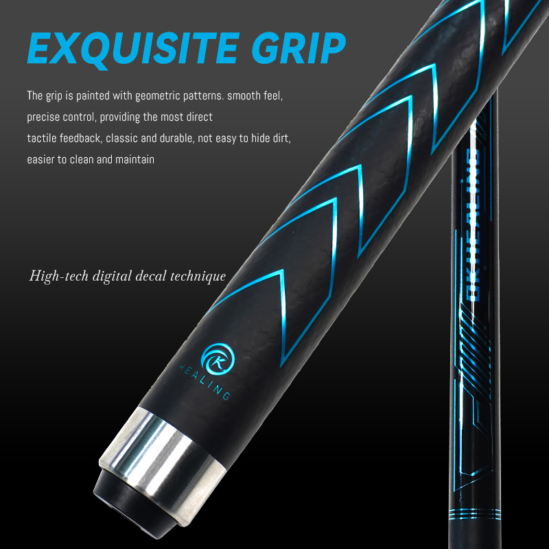 OKHEALING 1/2 Split Carbon Fibre Pool Cue Billiard Cue Stick Tip Diameter 12.9mm Uni-loc Joint Total Length 1474mm/58inch Weight 20Oz Billiard Stick, 