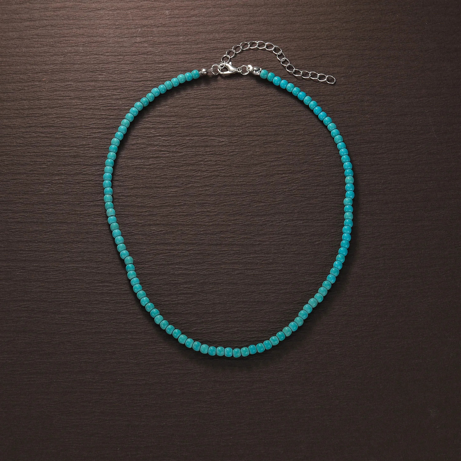 Fashionable retro turquoise beaded short neck fitting womens necklace versatile for daily use 250916