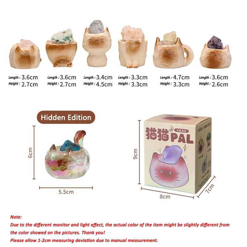 Creative Cat Crystal Blind Box Desktop Ornament Decor Animal Crystal Stone Random Mysterious Box Birthday Gift Collection Toy C250917