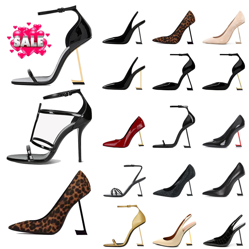 With Box Women Dress Shoes Designer High Heels Patent Leather Gold Tone Black Nuede Red Womens Lady Heel Fashion Sandals Party Wedding Office Sandal 8cm 10cm