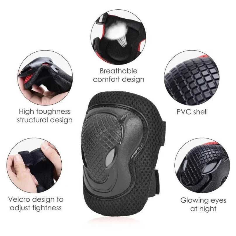 Women Men Elbow Wrist Knee Pads Protective Gear Set Skate Roller Cycling Bike 6pcs set of roller skating ice protection knee pad J250917