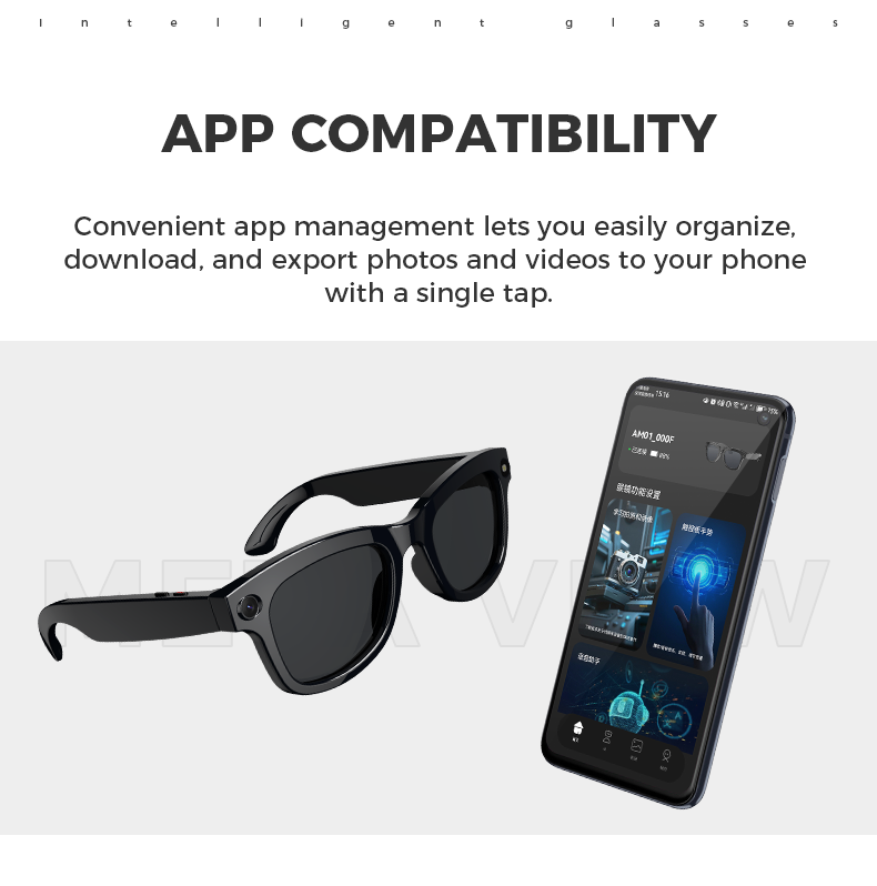 AI Smart Glasses with Camera 800W AI Real-Time Translation, Bluetooth Audio , Camera, Hands-Free Video Recorder for Travel, Sports, Outdoor Use (M01 P