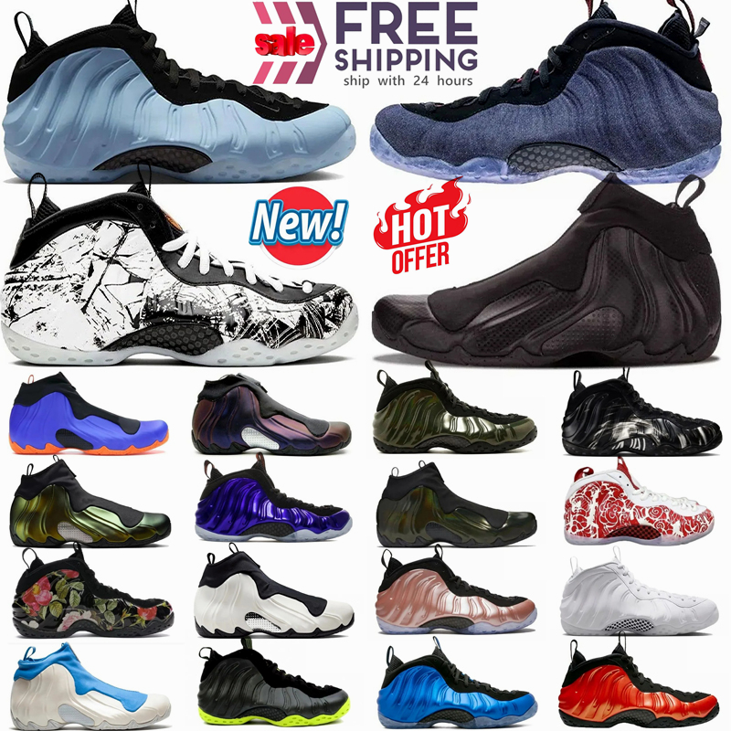 designer foamposits One Basketball shoes Men outdoors sneakers galaxy psychic green black triple white dark neon royal floral metallic copper trainer