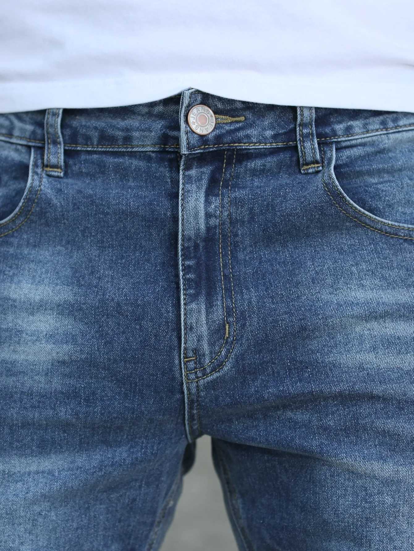 Four seasons fashionable mens classic jeans comfortable and stretchy washed and wearresistant straight trousers suitable forZ250917