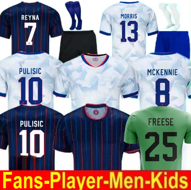 2025 USAS PULISIC McKENNIE Soccer Jerseys America Kids Kit 25 26 Home Away Football Shirts SMITH MORGAN BALOGUN MUSAH ADAMS United States Camisetas Player Version