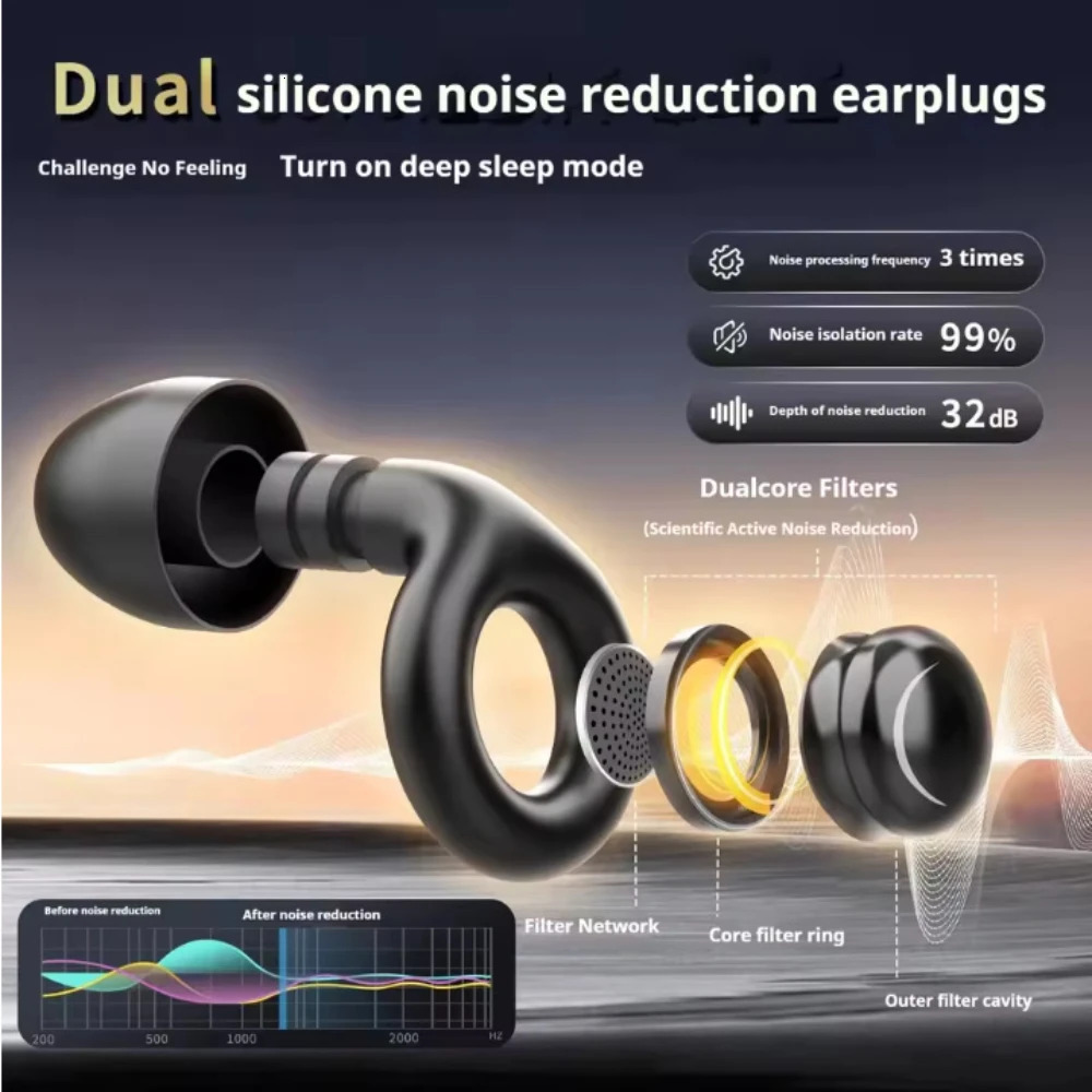 Antinoise Earplugs Silicone Ear Plug Noise Cancelling for Sleep Anti Snoring Motorcycle Earplug Insulation Protectors 250917