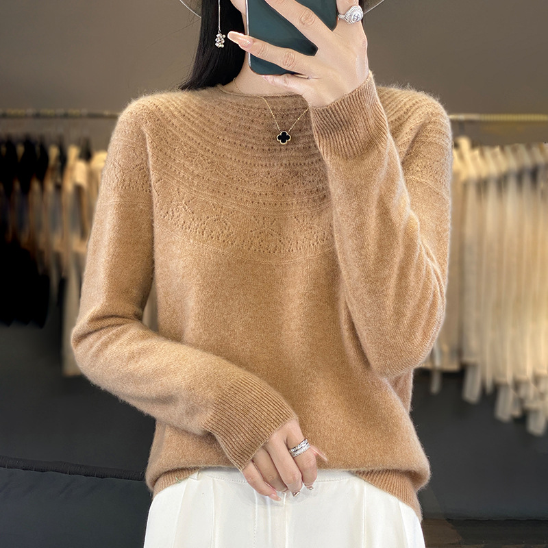 Women O-neck Cashmere Knitwear Female Pullover Autumn Winter Casual Tops Solid Color Soft Clothing