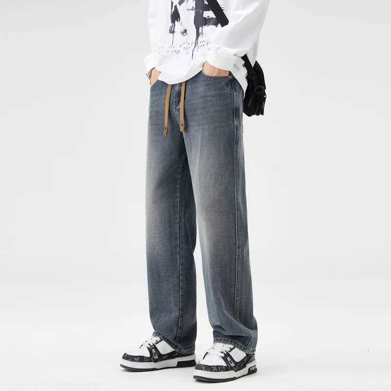 Fall and Winter Vintage N Mens Distressed Jeans Mens Trendy Slacks Straight Leg Pants You Trendy Mens PantsZ250917