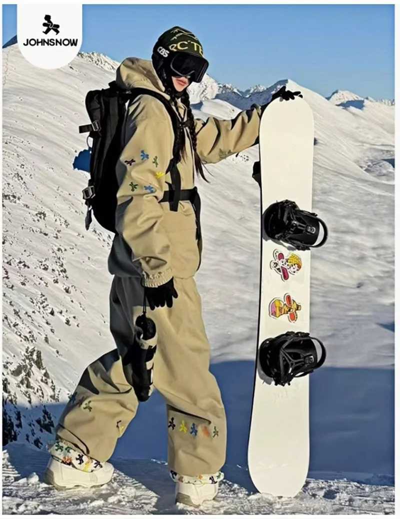 John Snow Men Women Snow Suit Sets Americanstyle Waterproof Windproof Outdoor Ski Jacket And Pants New Professional Ski Suits W250917