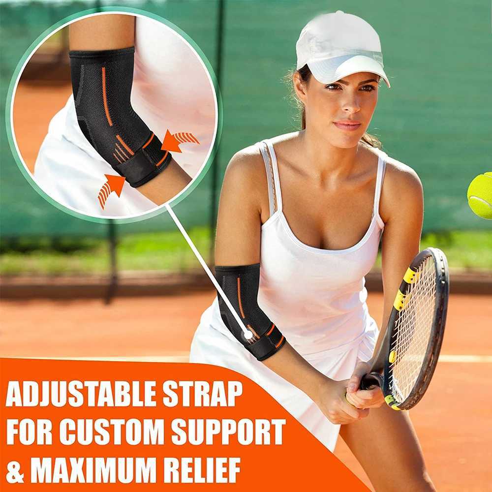 1Pcs Elbow Support Brace Compression Sleeves Adjustable Strap for Tendonitis Tennis Elbow Golf Elbow Treatment Pain Relief J250917