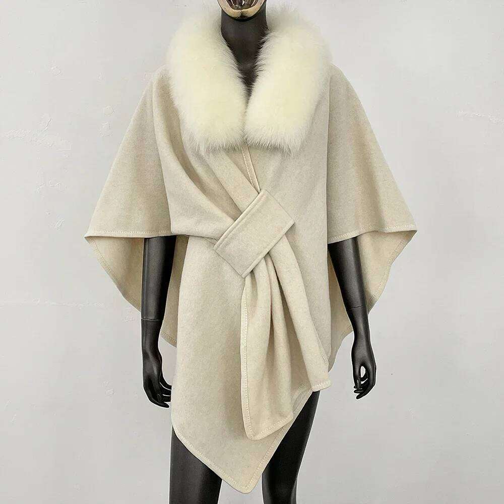 Dresses Dresses Spring Real Jacket Women Cloak Poncho Wool Coat Warm Shawl Designer Blanket Scarf Female Cape Stole Fur Coats