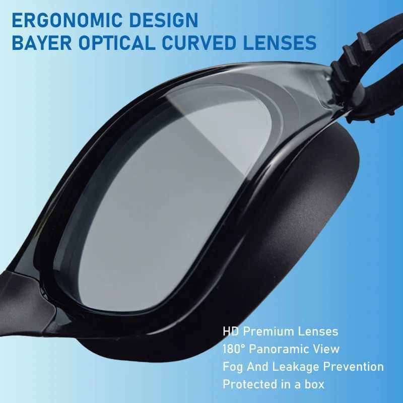 Professional Racing Swimming Goggles Men Women HD Anti Fog Bayer Lens Water Sports Eyewear Swim Glasses Replaceable Nose Pad J250917