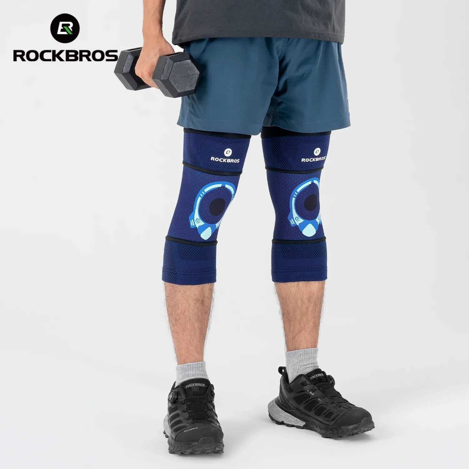 ROCKBROS Knee Pads Men Women Pressurized Elastic Sports Knee Joints Protector Outdoor Running Cycling Leg Protection Accessories J250917