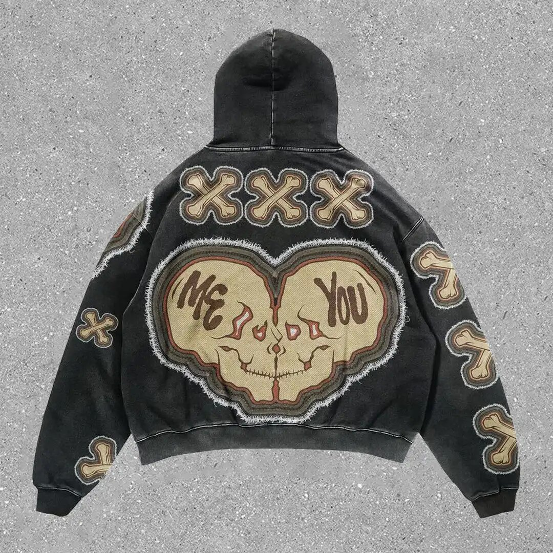 Harajuku letter print Oversized Hoodie Y2k Goth Hoodies Women Streetwear Tops Sweatshirt grunge Clothes Men Clothing Designer