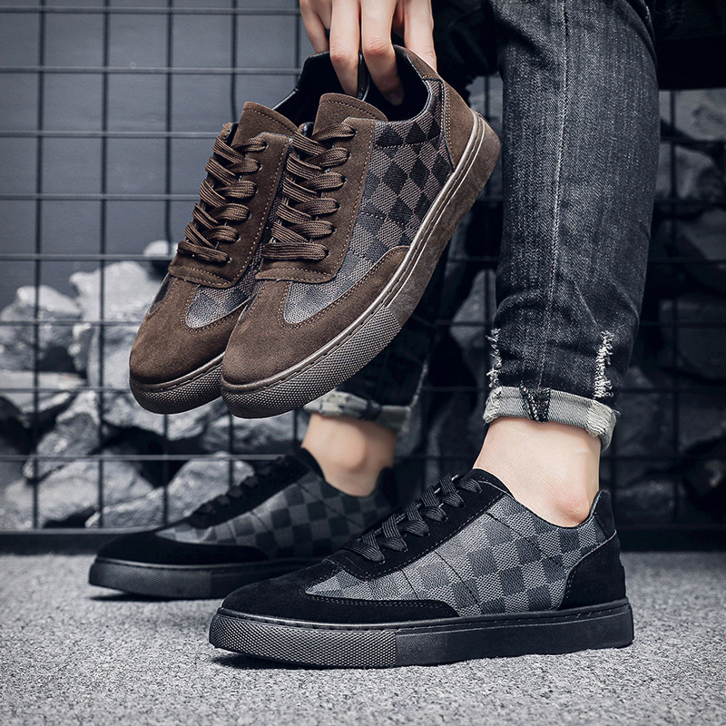 TOP Designer Men's Sneakers Low Top Plaid Lace-up Casual Shoes Versatile Shoes Men's Trendy Shoes 24