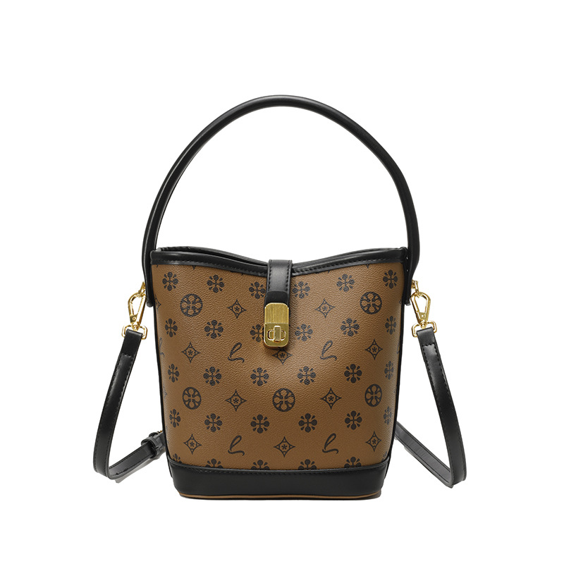 Free Shipping 2025 New Fashion Printed Bucket Bag for Women, Vintage Luxury Large Capacity Crossbody Shoulder Bag with Top Handle