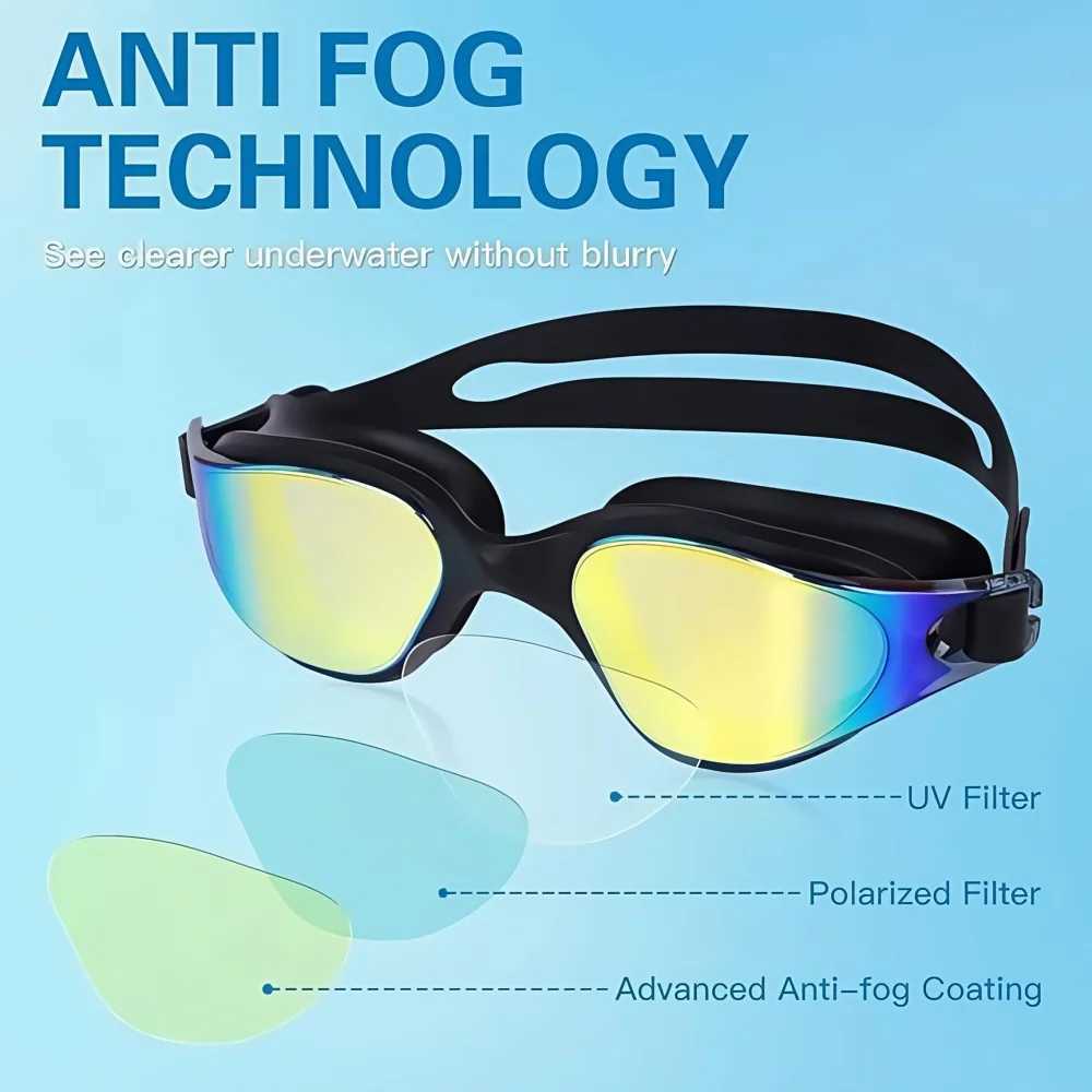 New Professional Large Frame Adult Silicone Swim Goggles Lens Plating Antifog And UV Protection Outdoors Swimming For Women Men J250917