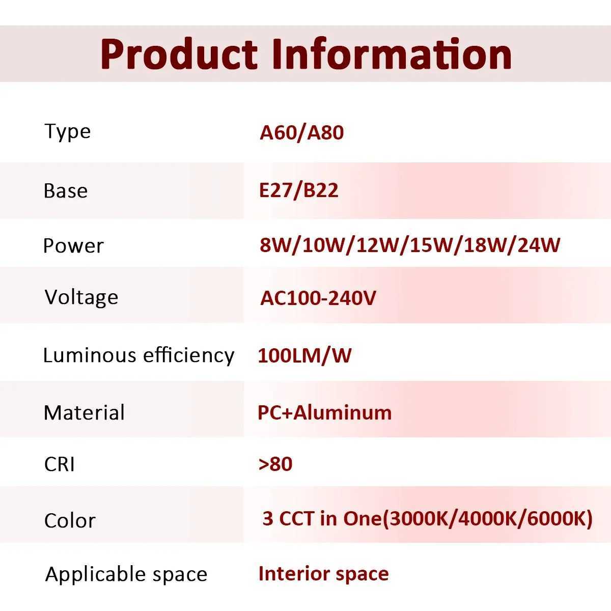 120pcs LED 3 Color adjusted Bulb AC110V 220V E27 B22 base Light Bulb 3CCT3000K 4000K 6000K Memory Function Color Temp Reset C250917