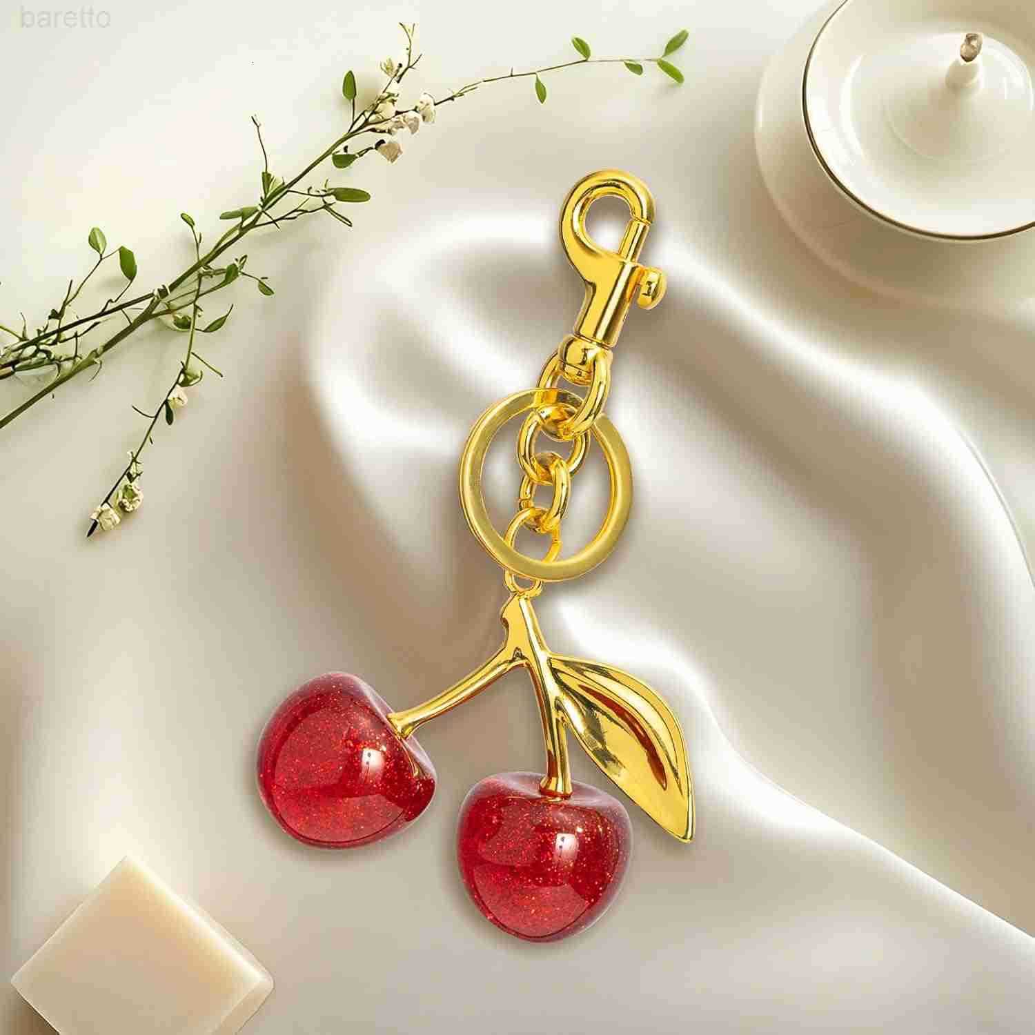 Cherry Keychains Bag Charms Purse for Women Car Key Chains Women Cute Gifts for Birthday Mothers Christmas Valentine Z2509017