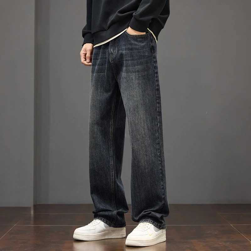 Highend Wideleg Jeans Mens Fashion Brand Loose Straight 2025 Autumn and Winter New Retro Mens Casual Pants TrendZ250917