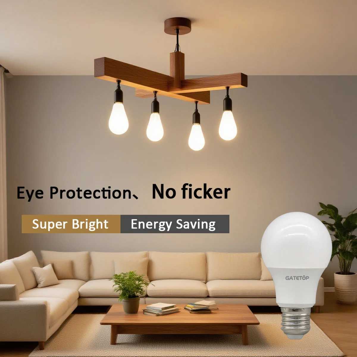 1PCS20PCS 8W24W E27 B22 Base A60 A80 EnergySaving LED Bulb AC 220V 230V 110V for Home Living Room Lighting Lampe Led C250917