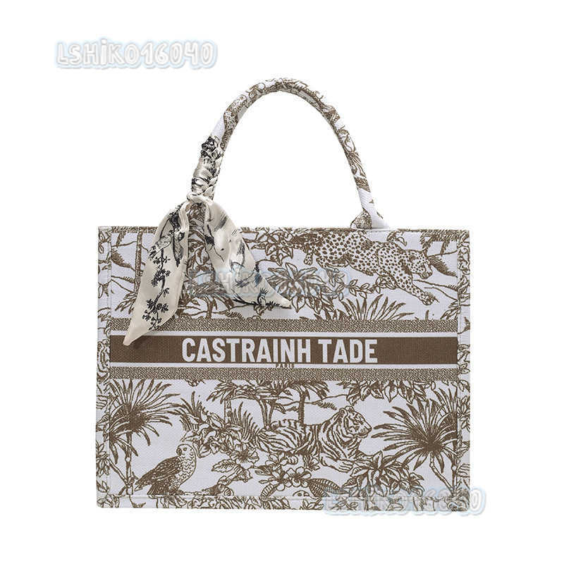 Womens Bag 2025 New Fashion Embroidered Large Capacity Shoulder Bag Silk Scarf Commuter Handbag Tote Bag H250916